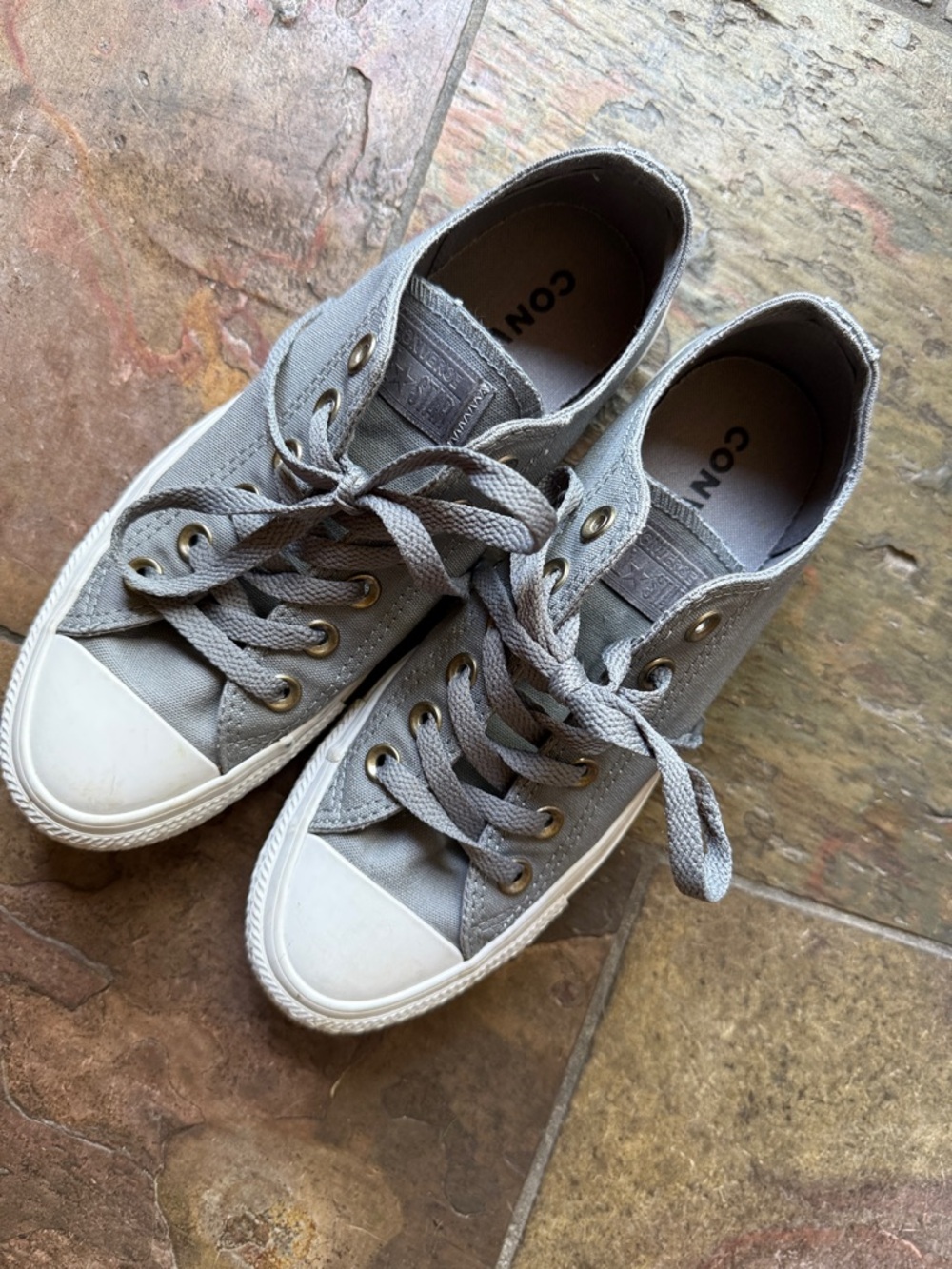 Converse All Star Light Gray Canvas Low-Top Sneakers Sz. 7